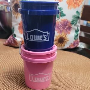 Lowe's Blue and Pink Utility Buckets